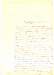 Documento originale, autentico 1857 QUINDICI AV Pioppi marci da tagliare nel fondo BOSAGRA baronessa BELLI 1