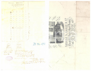 Stampa, bozzetto originale 1850 DUBLIN MOUNT JEROME Cemetery GATTER and CLARK S graves DESIGN 1