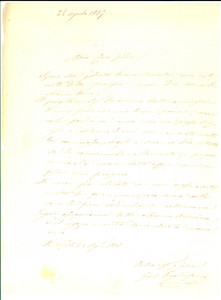 Documento originale, autentico 1857 NAPOLI Giovanni TAGLIAFERRO raccomanda giovane barone BELLI Lettera 1