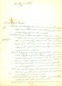 Documento originale, autentico 1857 GIFFONI VALLE PIANA Ermenegildo CAPPETTO aggiorna Baronessa Anna DE MARTINO 1