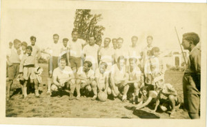 Fotografia d epoca originale 1941 COLONIA DE SACRAMENTO URUGUAY Calcio SUDAMTEX Los solteros Squadra single 1
