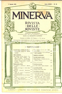 Giornale, rivista storica 1922 MINERVA Rivista delle Riviste   La fanteria Ã¨ condannata? Anno XXXII nÂ°15 1