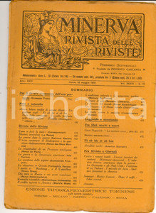 Giornale, rivista storica 1916 MINERVA Rivista delle Riviste  Svizzera e blocco navale Anno XXVI nÂ° 10 1