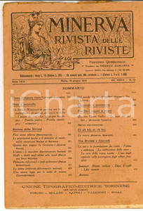 Giornale, rivista storica 1919 MINERVA Rivista delle Riviste  La peste polmonare Anno XXIX nÂ°12 1