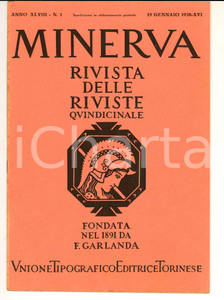 Giornale, rivista storica 1938 MINERVA Rivista delle Riviste  La Russia subcarpatica Anno XLVI nÂ° 1 1
