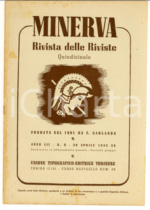 1942 MINERVA Rivista delle Riviste - I Curdi e il loro territorio *Anno LII nÂ° 8 DATA: 15 aprile 1942 TITOLO: MINERVA - RIVISTA DELLE RIVISTEI CURDI E IL LORO TERRITORIOAnno LII n&deg; 8  DESCRIZIONE: Pubblicazione d'epoca con articoli e notizie su vari argomenti.PAGINE: 24  FORMATO: cm 20 X 30  CONDIZIONI: buone (ma lievi macchie)  Documento d'epoca, originale, autentico.     originale e autentica 1