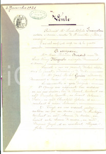 Documento originale, autentico 1921 ASSIEU F Marie PhilomÃ¨ne DURAND vend terre Ã  Joseph GERIN Manuscrit 1