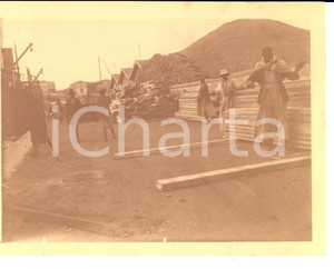 Fotografia d epoca originale 1920 DAKAR SENEGAL Materiali e indigeni al porto Foto COLONIALE 1