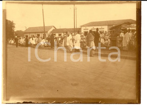 Fotografia d epoca originale 1920 DAKAR SENEGAL FRANCAIS Affollato mercato a cielo aperto Foto VINTAGE 1