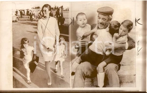 Fotografia d epoca originale 1968 ANTICOLI CORRADO RM Anthony QUINN plays with sons on the set Telefoto 1