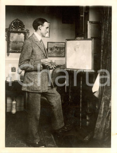 Fotografia d epoca originale 1923 PARIGI DE LA MONTAGNE ST.HUBERT, GIOVANE maestro dell AFFRESCO  Fotografia 1