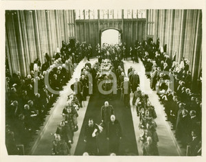 Fotografia d epoca originale 1936 LONDON UK Corteo funebre Re GEORGE V alla St. GEORGE S CHAPEL Fotografia 1