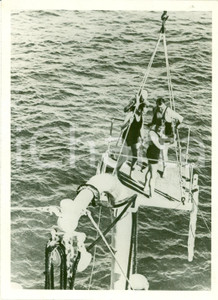 Fotografia d epoca originale 1934 PORTSAID EGITTO Duca GLOUCESTER si tuffa piattaforma incrociatore SUSSEX 1