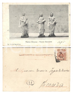 Autografo originale 1909 ROMA Cartolina ANTONIO FOGAZZARO a figlia Maria  Vestale Massima AUTOGRAFO 1