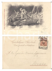 Autografo originale 1900 ca Cartolina ANTONIO FOGAZZARO alla figlia Maria  Inferno VIII AUTOGRAFO 1