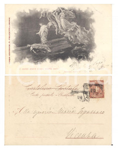 Autografo originale 1901 Cartolina ANTONIO FOGAZZARO alla figlia Maria  Dante Inferno V AUTOGRAFO 1