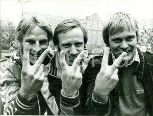 1978 STOCKHOLM (SWEDEN) Calcio Benny WENDT Björn NORDQVIST Ronnie HELLSTROM Foto