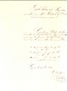 Documento originale, autentico 1891 LAYRAC F Direttore LABAT Ecole Libre all abate Paul DUBOURG Ricevuta 1
