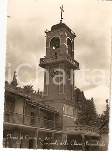 Cartolina originale da collezione 1950 COAZZE TO Frazione FORNO Campanile chiesa parrocchiale Cartolina FG VG 1