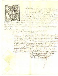 Documento originale, autentico 1758 GENOVA ARCIVESCOVADO Fede Angelo e Filippo ISOLA Manoscritto sigillo 1