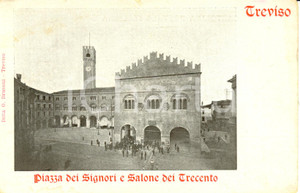 Cartolina originale da collezione 1900 ca TREVISO Piazza dei SIGNORI e salone dei TRECENTO Cartolina FP NV 1