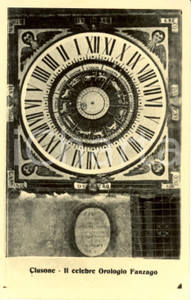 Cartolina originale da collezione 1938 CLUSONE BG Celebre orologio FANZAGO Cartolina postale FP NV 1