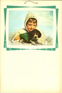 Oggetto da collezione cartaceo 1955 ca ITALIA MODERNARIATO Calendario perpetuo VINTAGE Bambino 20 x 30 cm 1
