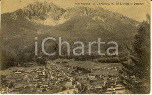 Cartolina originale da collezione 1942 SAN CANDIDO BZ Panorama del paese verso DOLOMITI Cartolina FP VG 1