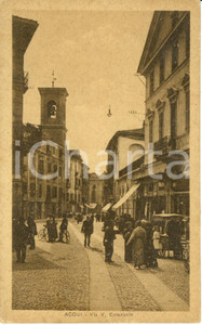 Cartolina originale da collezione 1930 ca ACQUI TERME AL Via Vittorio EMANUELE Cartolina ANIMATA  FP NV 1