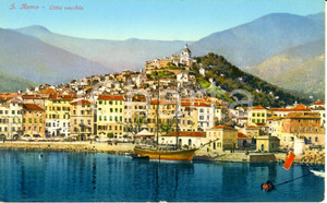 Cartolina originale da collezione 1920 ca SANREMO IM Veduta panoramica cittÃ  vecchia dal mare Cartolina FP NV 1