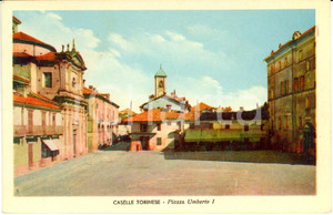 Cartolina originale da collezione 1942 CASELLE TORINESE TO Piazza UMBERTO I Cartolina FP NV 1