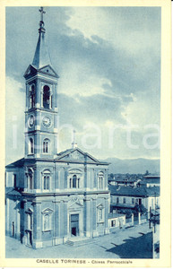 Cartolina originale da collezione 1930 ca CASELLE TORINESE TO Chiesa parrocchiale di SANTA MARIA ASSUNTA FP NV 1