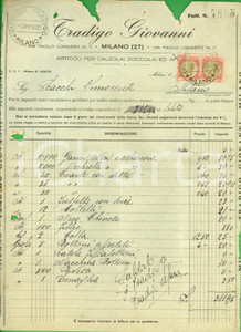 Documento originale, autentico 1928 MILANO Ditta Giovanni TRADIGO articoli per calzolai DANNEGGIATA 1