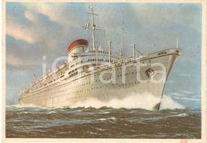 Cartolina originale da collezione 1950 ca MARINA MERCANTILE Motonave AUGUSTUS Navigazione ITALIA Cartolina 3 1