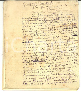 Manoscritto, lettera originale 1939 Gregory BIENSTOCK La lotta per il Pacifico AUTOGRAFO Felice ANZI 92 pp. 1