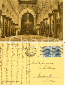 Autografo originale 1922 MESSINA Interno del Duomo Cartolina a Linda ALLIATA cantante LOCARNO 1