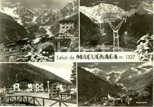 Cartolina originale da collezione 1965 MACUGNAGA NO Vedutine Colonia MONTE ROSA seggiovia Cartolina FG VG 1