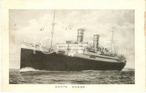 Cartolina originale da collezione 1920 LLOYD SABAUDO Transatlantico CONTE ROSSO Illustrata Cartolina FG VG 1