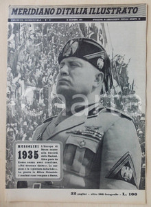 Giornale, rivista storica 1952 MERIDIANO D ITALIA ILLUSTRATO Inserto MUSSOLINI 1935 Rivista n.11 1