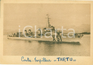 Cartolina originale da collezione 1940 ca MARINA MILITARE FRANCESE Contretorpilleur TARTU X51 Cartolina 1 1