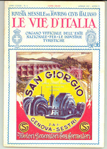 Giornale, rivista storica 1927 LE VIE D ITALIA TCI La Rocca di ANGERA Rivista Anno XXXIII nÂ°4 SAN GIORGIO 1