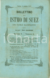 Giornale, rivista storica 1857 BOLLETTINO DELL ISTMO DI SUEZ 2 Apertura del Canale di SUEZ e inchieste 1