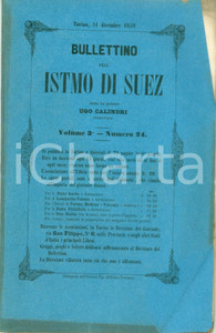 Giornale, rivista storica 1858 BOLLETTINO DELL ISTMO DI SUEZ 24 Stato della costruzione del Canale 1
