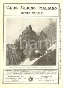 Giornale, rivista storica 1920 RIVISTA CLUB ALPINO ITALIANO CAI Monte AIGUILLE NOIRE de PÃ©tÃ©ret NÂ° 1112 1
