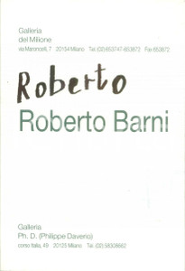 Materiale pubblicitario d’epoca 1994 MILANO Galleria del MILIONE Mostra di Roberto BARONI Invito ILLUSTRATO 1