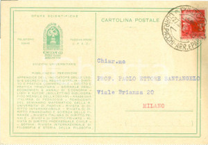 Manoscritto, lettera originale 1946 PADOVA Casa Editrice CEDAM invia frontespizi a Paolo Ettore SANTANGELO 1