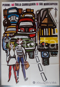 Materiale pubblicitario d’epoca 1971 AUTOMOBILE CLUB ITALIA Carreggiata no marciapiede sÃ¬ Illustr. Ercole BRINI 1