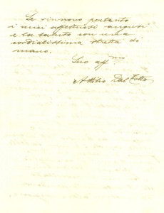 Autografo originale 1943 PADOVA Attilio DAL ZOTTO aggiorna SANTANGELO sulla stampa delle sue opere 1