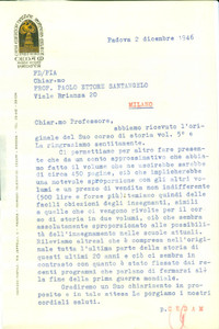 Autografo originale 1946 PADOVA Casa Editrice CEDAM non puÃ² pubblicare libri troppo lunghi Lettera 1