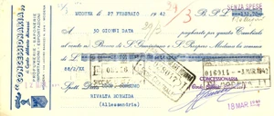 Oggetto da collezione cartaceo 1942 MODENA carlo Alberto MINEZZI profumerie saponerie Cambiale pubblicitaria 1